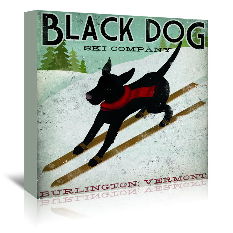 Americanflat Black Dog Ski by Wild Apple Vintage Advertisement Wrapped